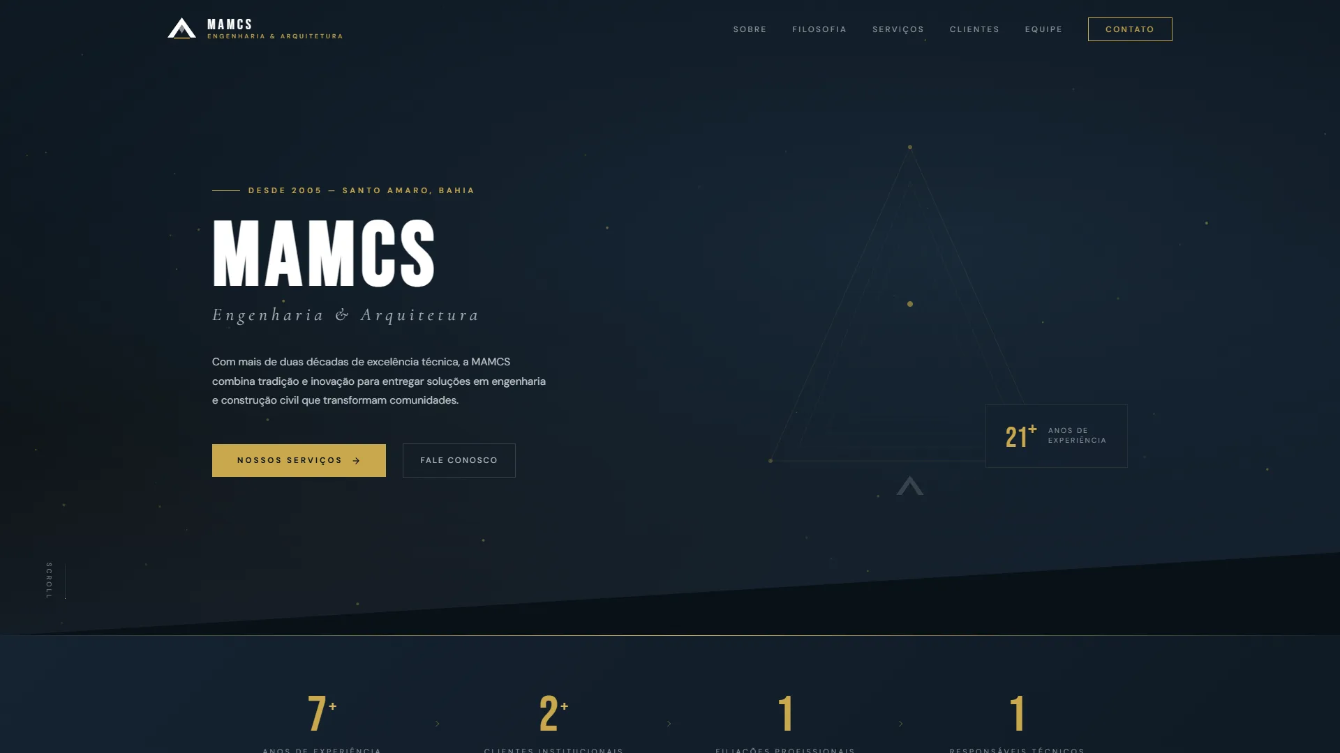 Site MAMCS Engenharia criado pela Uma Nova Imagem